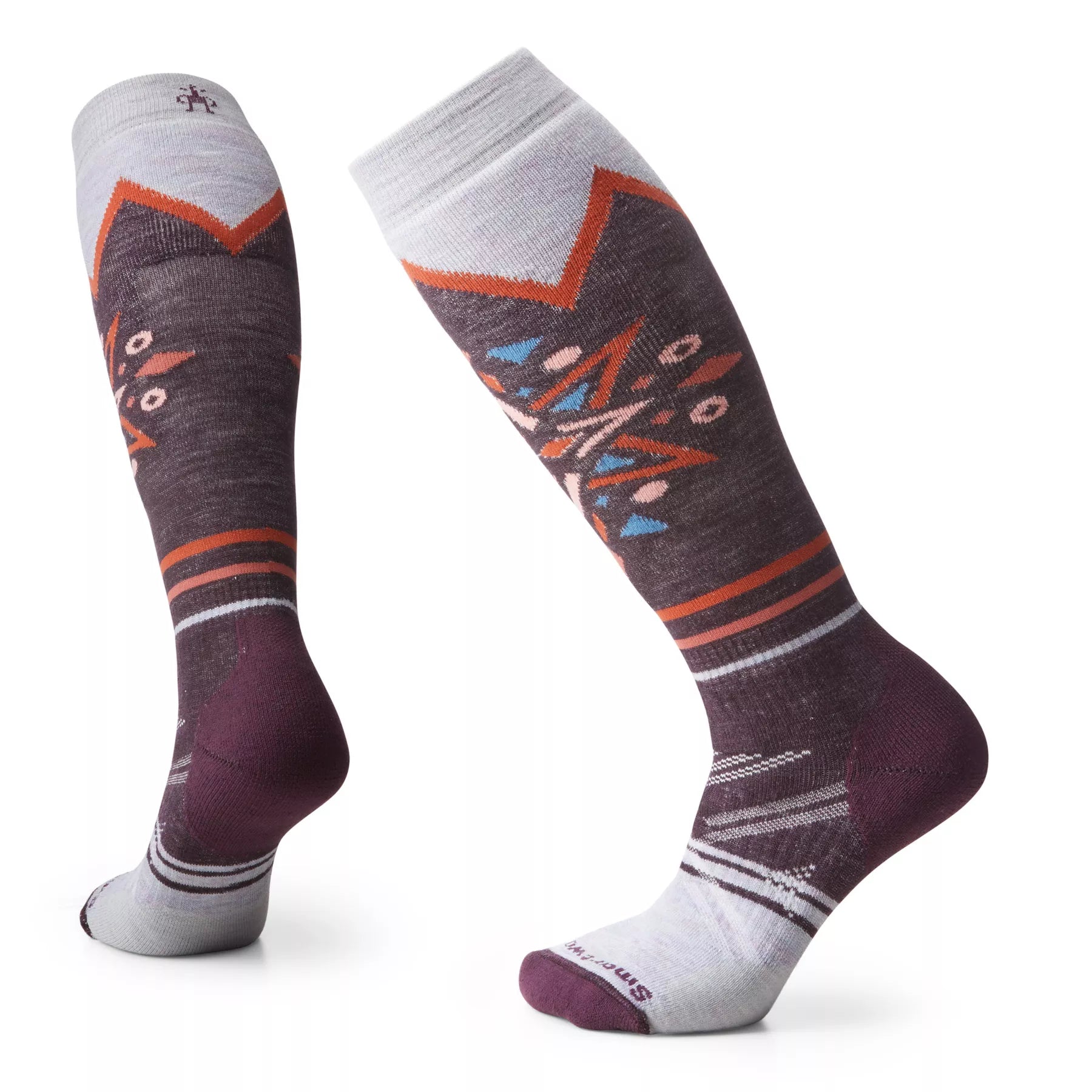 Ski Full Cushion Mountain Snowflake Pattern OTC Socks (Women's) - SW001858