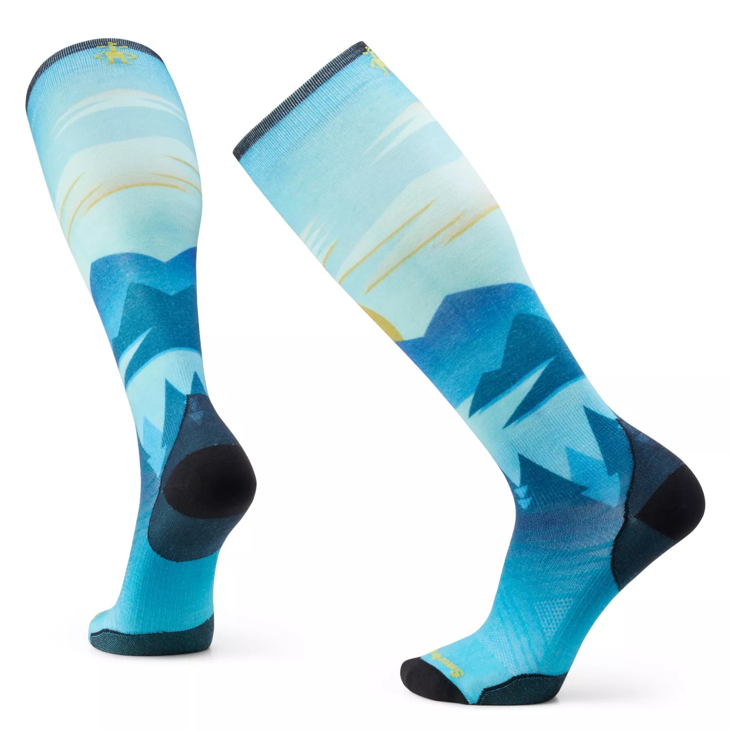 Ski Zero Cushion Chasing Mountains Print Over The Calf Socks - SW002145