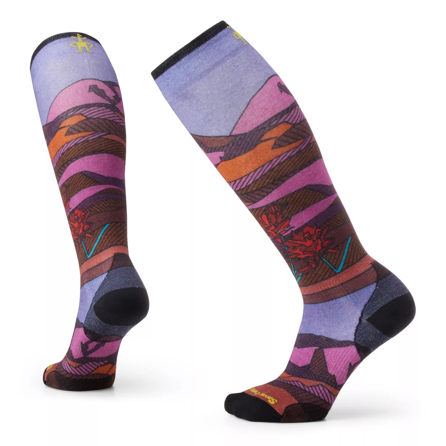 Ski Zero Cushion Floral Field Print Over The Calf Socks (Women's) - SW002165