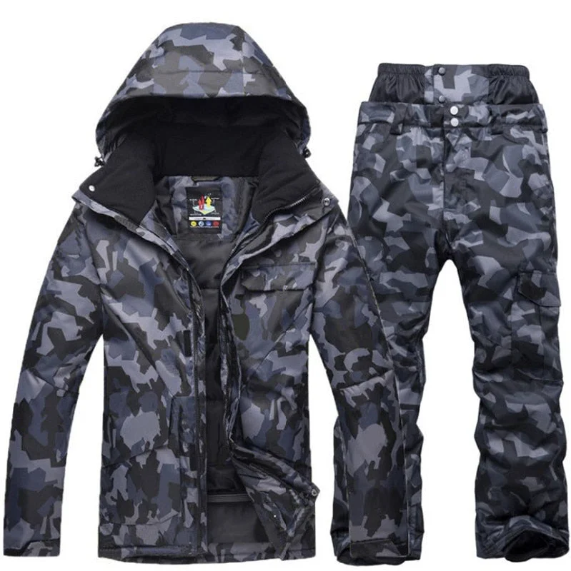 SAENSHING Ski / Snowboarding Set - Black Camo - Mens